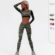Women's fitness yoga pants, sports running training, cross-border tight quick-drying camouflage pants 5012+5015