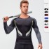Autumn and winter men's camouflage printed fitness wear, long-sleeved high-elasticity tight-fitting T-shirt, quick-drying sports training top D13009