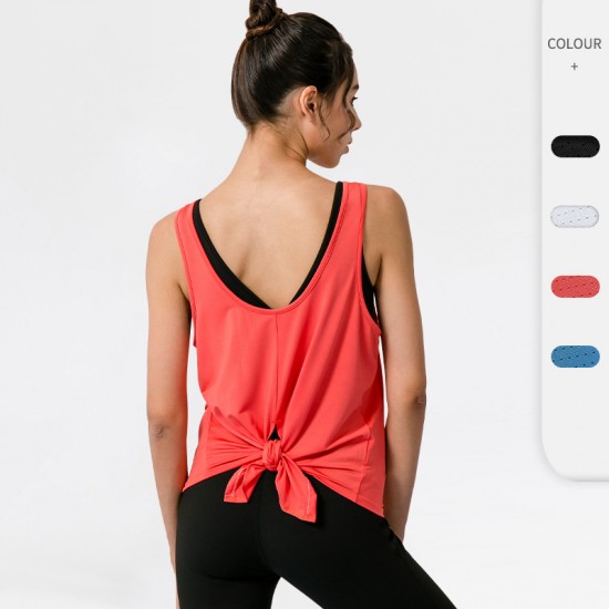 Women's loose sports vest, running yoga top, smocks, fitness quick-drying breathable training suit vest 02105