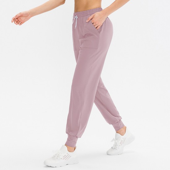 New loose yoga long pants, women's elastic, casual sports, elastic corset pants, quick-drying running and fitness pants 12362