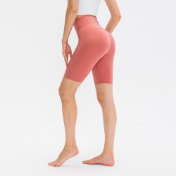 Ladies' pocket yoga shorts, tight-fitting waist, peach-hip fitness quick-drying shorts, running sports pants 12419