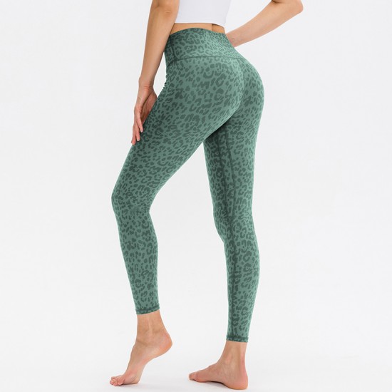Women's camouflage fitness pants, running tight yoga pants, leopard print high-waisted and hip-lifting sports pants, 12350