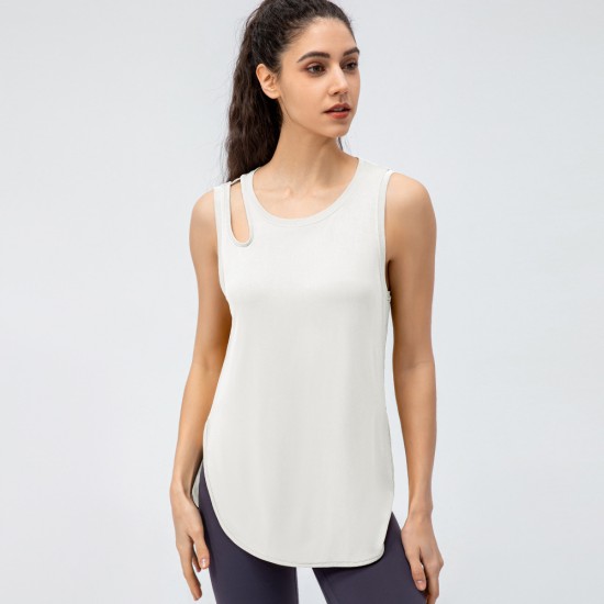 Spring and summer new women's yoga sports vest, loose casual running blouse, quick-drying breathable fitness wear 22133