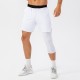 Men's tight single-leg fitness pants, pocket long and short leg basketball training leggings, quick-drying seven-point sports pants 21329
