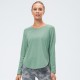 Women's autumn and winter yoga wear, loose and slimming, long-sleeved T-shirt for running and exercise, quick-drying and breathable training and fitness wear 12529
