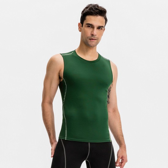 PRO Men's Fitness vest, high-elasticity Tight Training suit, Moisture-wicking, Quick-drying sports Top 01109