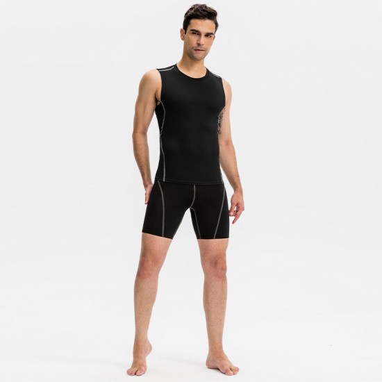 PRO Men's Fitness vest, high-elasticity Tight Training suit, Moisture-wicking, Quick-drying sports Top 01109