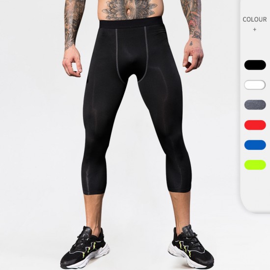 Men's tight PRO capri pants, sports and fitness running shorts, cross-border Amazon quick-drying Capri pants, 1050