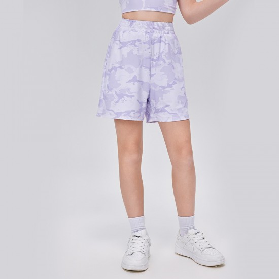 Children's summer loose sports shorts, breathable camouflage printed shorts, children's outdoor running casual shorts 53416